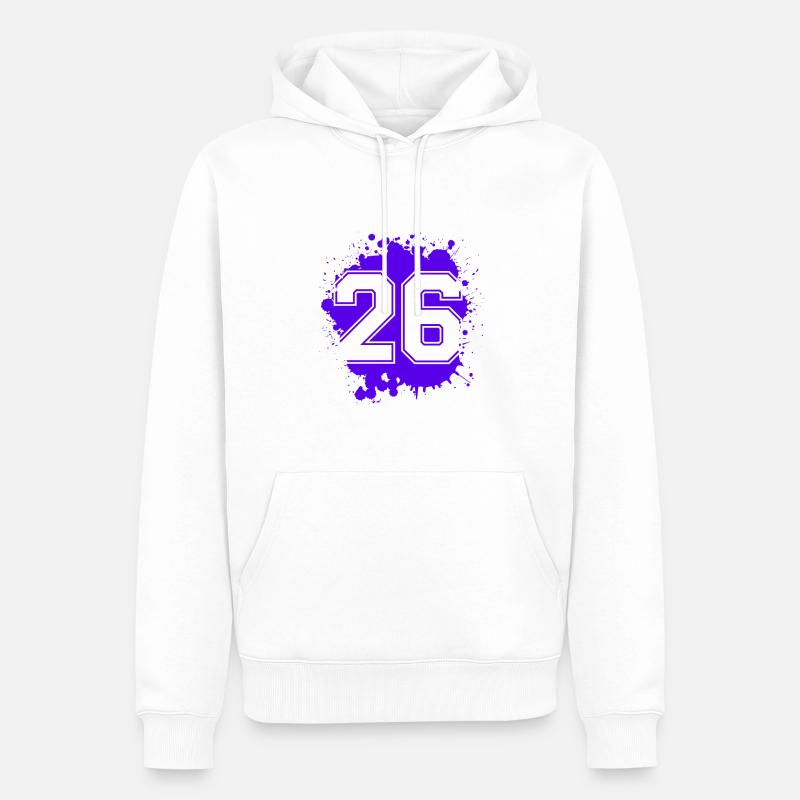 26 Nombre d’objets blob - Sweat à capuche Premium bio Homme - blanc