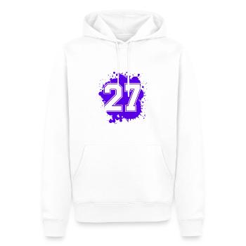 27 Nombre d’objets blob - Sweat à capuche Premium bio Homme - blanc - Devant - Nico (187cm)