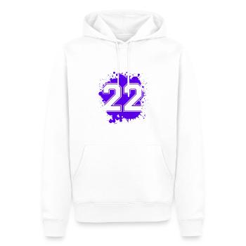 22 Nombre d’objets blob - Sweat à capuche Premium bio Homme - blanc - Devant - Nico (187cm)