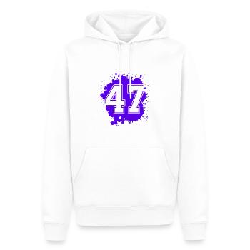 47 Nombre d’objets blob - Sweat à capuche Premium bio Homme - blanc - Devant - Nico (187cm)