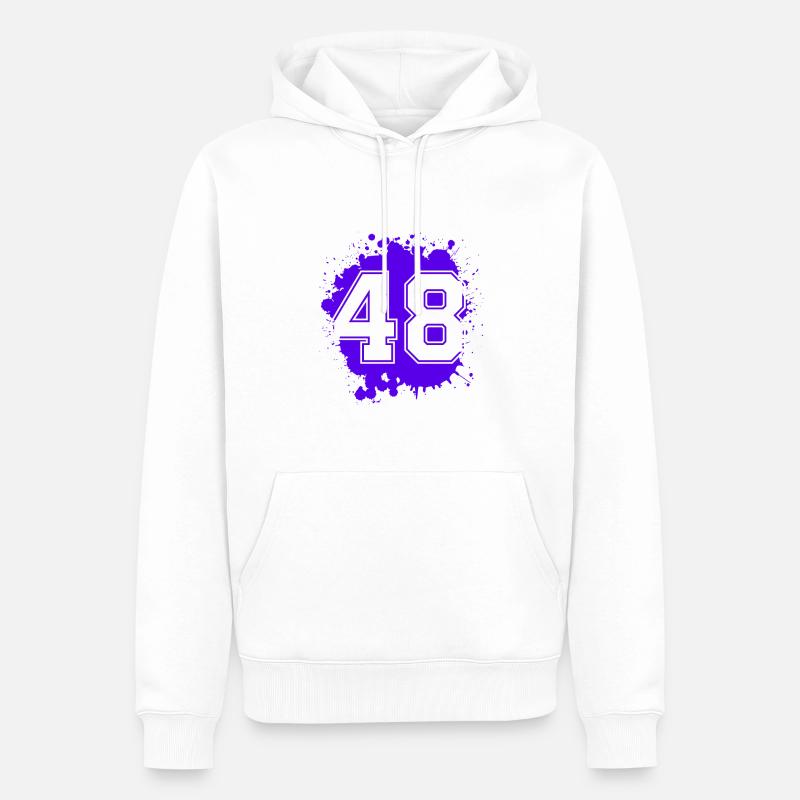 48 Nombre d’objets blob - Sweat à capuche Premium bio Homme - blanc