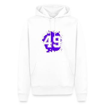 49 Zahl Klecks - Männer Premium Bio Hoodie - Weiß - Vorne - Nico (187cm)
