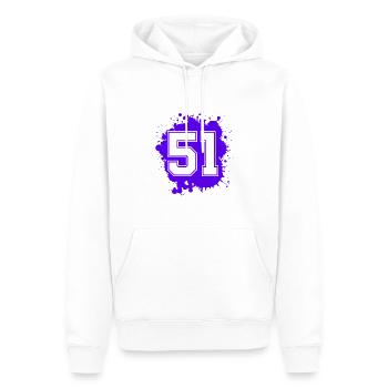 51 Nombre d’objets blob - Sweat à capuche Premium bio Homme - blanc - Devant - Nico (187cm)