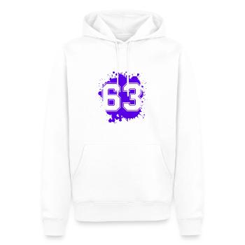 63 Nombre d’objets blob - Sweat à capuche Premium bio Homme - blanc - Devant - Nico (187cm)