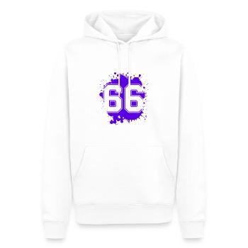 66 Zahl Klecks - Männer Premium Bio Hoodie - Weiß - Vorne - Nico (187cm)