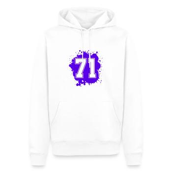 71 Nombre d’objets blob - Sweat à capuche Premium bio Homme - blanc - Devant - Nico (187cm)