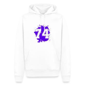 74 Nombre d’objets blob - Sweat à capuche Premium bio Homme - blanc - Devant - Nico (187cm)