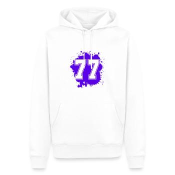 77 Number of blobs - Men’s Premium Organic Hoodie - white - Front - Nico (187cm)