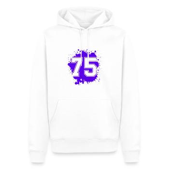 75 Nombre d’objets blob - Sweat à capuche Premium bio Homme - blanc - Devant - Nico (187cm)
