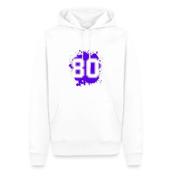 80 Nombre d’objets blob - Sweat à capuche Premium bio Homme - blanc - Devant - Nico (187cm)