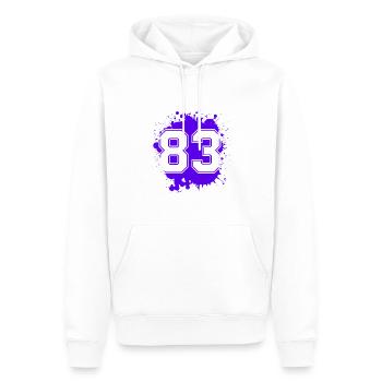 83 Nombre d’objets blob - Sweat à capuche Premium bio Homme - blanc - Devant - Nico (187cm)