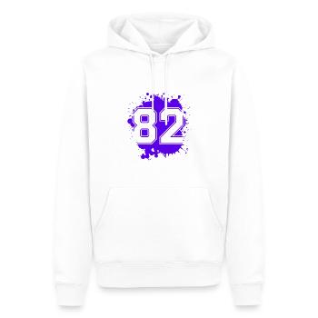 82 Nombre d’objets blob - Sweat à capuche Premium bio Homme - blanc - Devant - Nico (187cm)