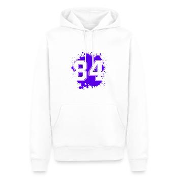 84 Nombre d’objets blob - Sweat à capuche Premium bio Homme - blanc - Devant - Nico (187cm)