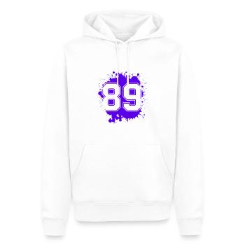89 Nombre d’objets blob - Sweat à capuche Premium bio Homme - blanc - Devant - Nico (187cm)