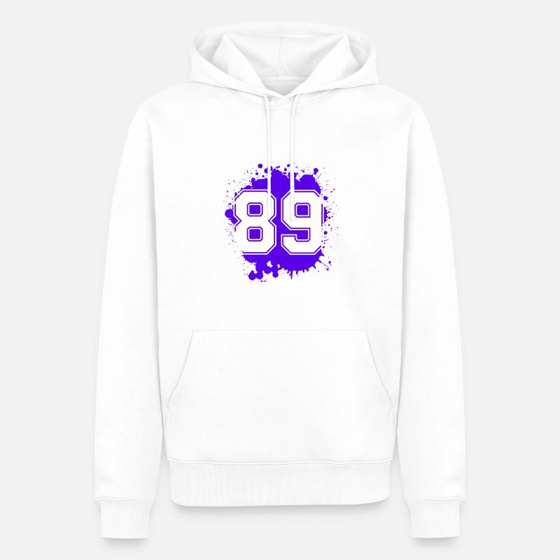 89 Nombre d’objets blob - Sweat à capuche Premium bio Homme - blanc