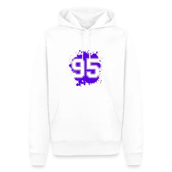 95 Nombre d’objets blob - Sweat à capuche Premium bio Homme - blanc - Devant - Nico (187cm)