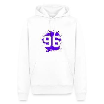 96 Nombre d’objets blob - Sweat à capuche Premium bio Homme - blanc - Devant - Nico (187cm)