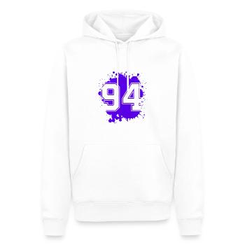 94 Nombre d’objets blob - Sweat à capuche Premium bio Homme - blanc - Devant - Nico (187cm)
