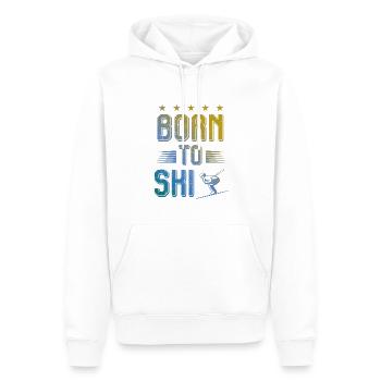 Né pour skier - Sweat à capuche Premium bio Homme - blanc - Devant - Nico (187cm)