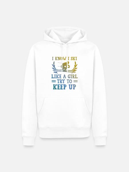 Ski like a girl - Men’s Premium Organic Hoodie - white