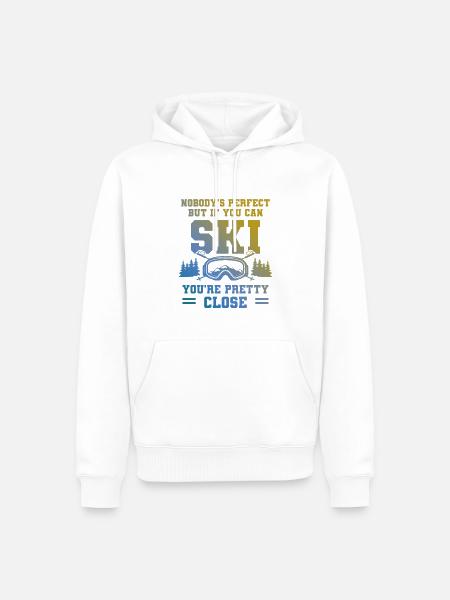 No one is perfect skiing - Men’s Premium Organic Hoodie - white