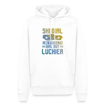 Ski filles - Sweat à capuche Premium bio Homme - blanc - Devant - Nico (187cm)