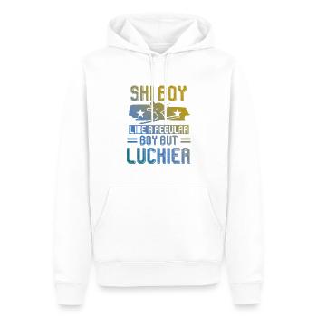 ski junge - Männer Premium Bio Hoodie - Weiß - Vorne - Nico (187cm)
