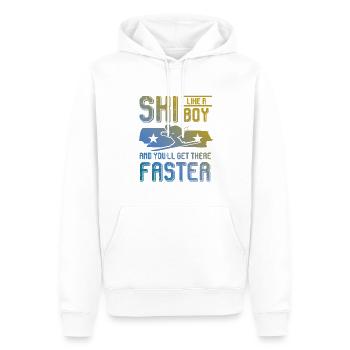 ski junge - Männer Premium Bio Hoodie - Weiß - Vorne - Nico (187cm)