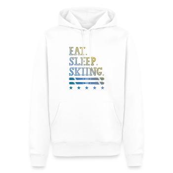 Manger dormir Ski - Sweat à capuche Premium bio Homme - blanc - Devant - Nico (187cm)