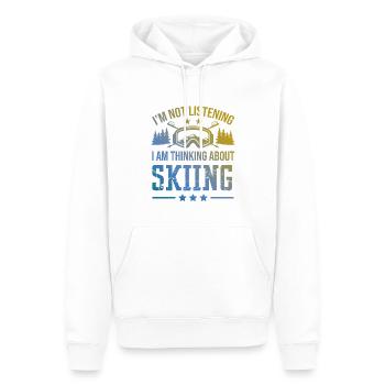 Ski de ski - Sweat à capuche Premium bio Homme - blanc - Devant - Nico (187cm)