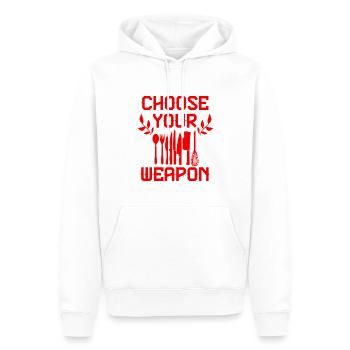 waffe kochen - Männer Premium Bio Hoodie - Weiß - Vorne - Nico (187cm)