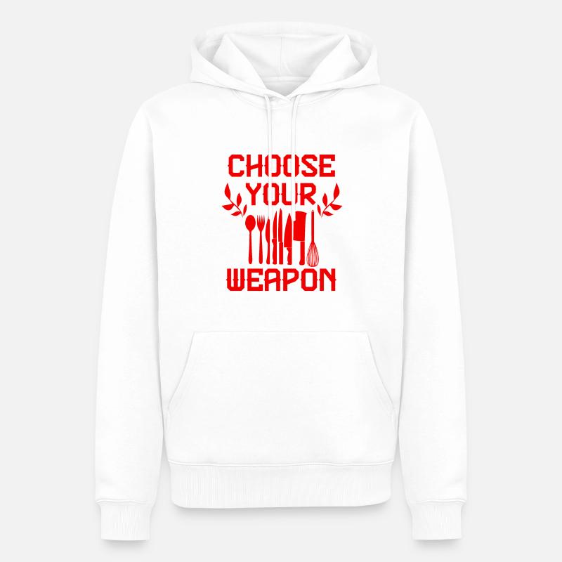 waffe kochen - Männer Premium Bio Hoodie - Weiß