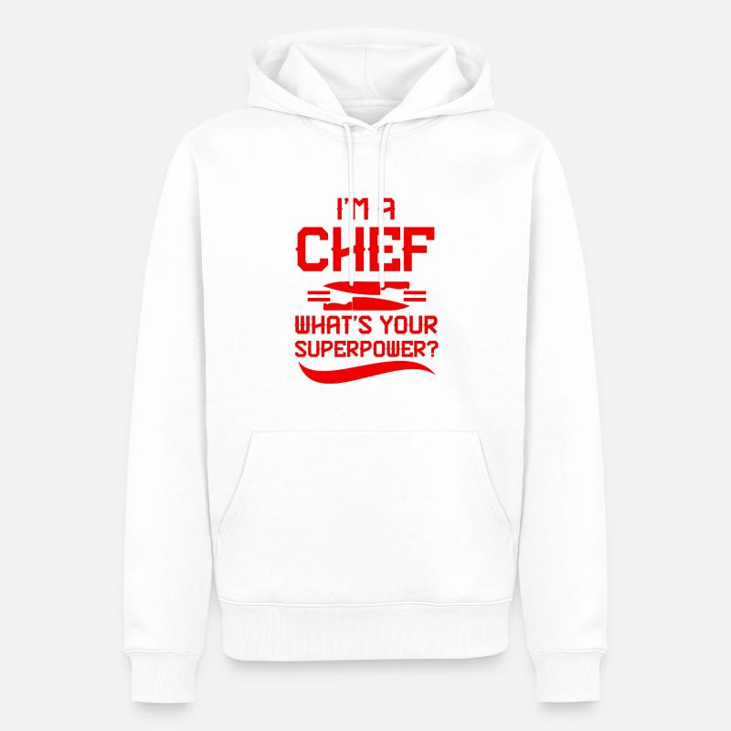 kochen koch superpower - Männer Premium Bio Hoodie - Weiß