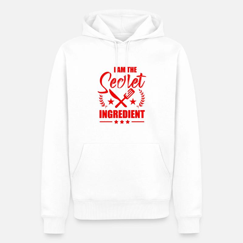 Ingrédients de cuisson - Sweat à capuche Premium bio Homme - blanc