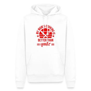 meine mama kocht besser - Männer Premium Bio Hoodie - Weiß - Vorne - Nico (187cm)