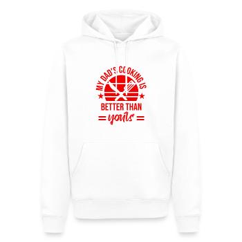 mein papa kocht besser - Männer Premium Bio Hoodie - Weiß - Vorne - Nico (187cm)