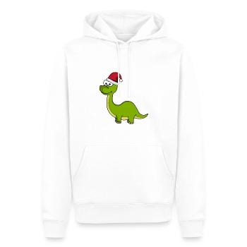 Dinosaurier brontosaurus Weihnachten - Männer Premium Bio Hoodie - Weiß - Vorne - Nico (187cm)