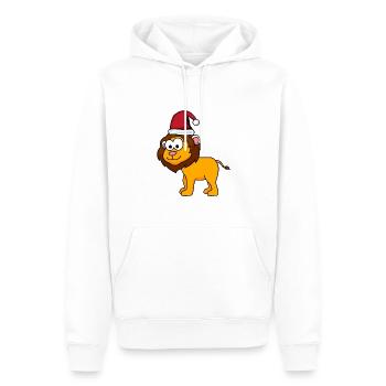 Léo Comique Noël - Sweat à capuche Premium bio Homme - blanc - Devant - Nico (187cm)