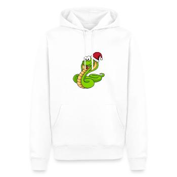 Snake Cobra Comic Christmas - Men’s Premium Organic Hoodie - white - Front - Nico (187cm)