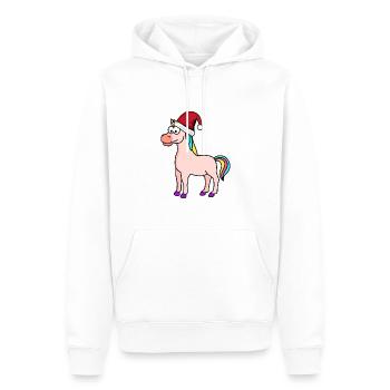 Licorne Comic Christmas - Sweat à capuche Premium bio Homme - blanc - Devant - Nico (187cm)