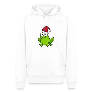 Frosch Comic Weihnachten - Männer Premium Bio Hoodie - Weiß - Vorne - Nico (187cm)
