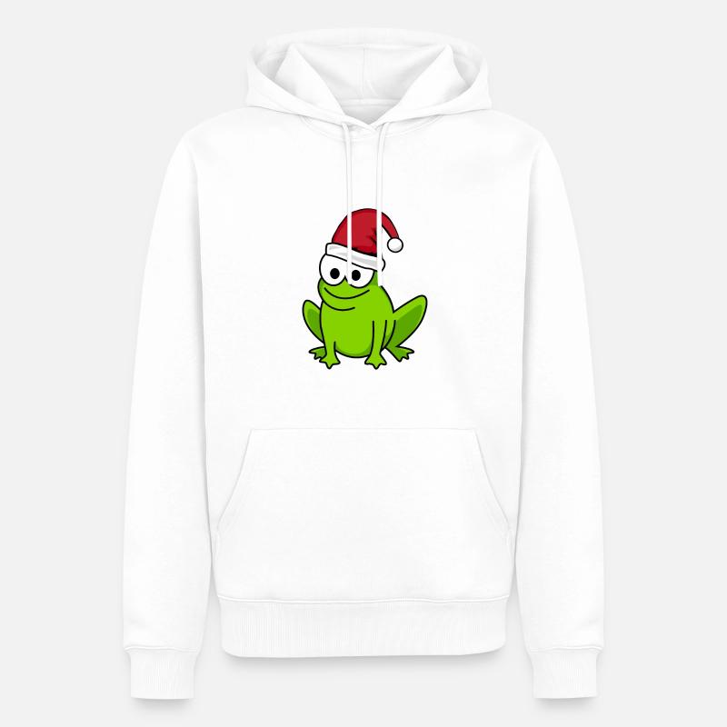 Grenouille Comic Noël - Sweat à capuche Premium bio Homme - blanc
