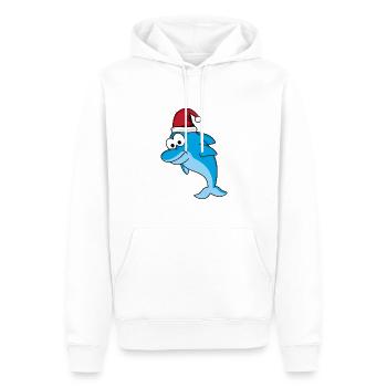 Dolphin Comic Noël - Sweat à capuche Premium bio Homme - blanc - Devant - Nico (187cm)
