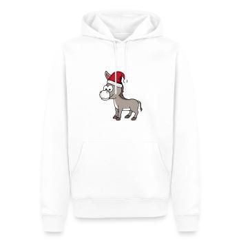 Esel Comic Weihnachten - Männer Premium Bio Hoodie - Weiß - Vorne - Nico (187cm)