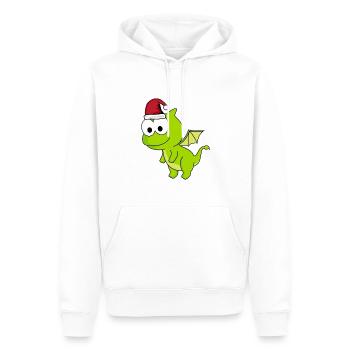 Drache Comic Weihnachten - Männer Premium Bio Hoodie - Weiß - Vorne - Nico (187cm)