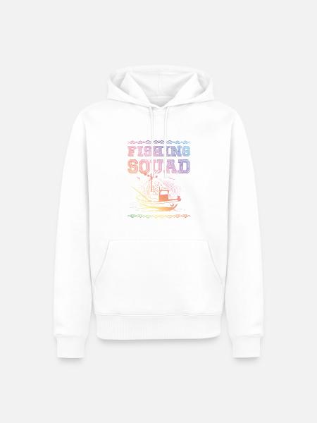 Escouade de pêche - Sweat à capuche Premium bio Homme - blanc