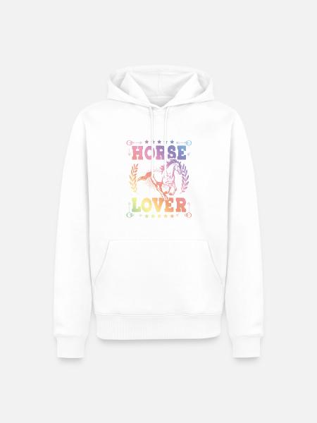 Horse Lover - Men’s Premium Organic Hoodie - white