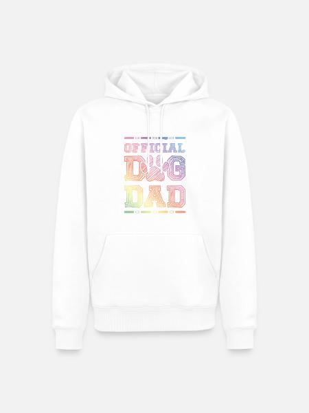 Hunde Papa - Männer Premium Bio Hoodie - Weiß
