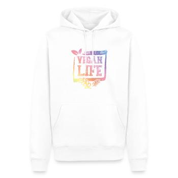 Vie végétalienne - Sweat à capuche Premium bio Homme - blanc - Devant - Nico (187cm)