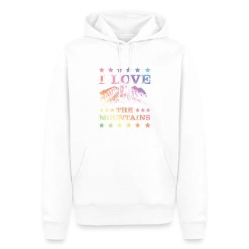 I Love the Mountains - Männer Premium Bio Hoodie - Weiß - Vorne - Nico (187cm)